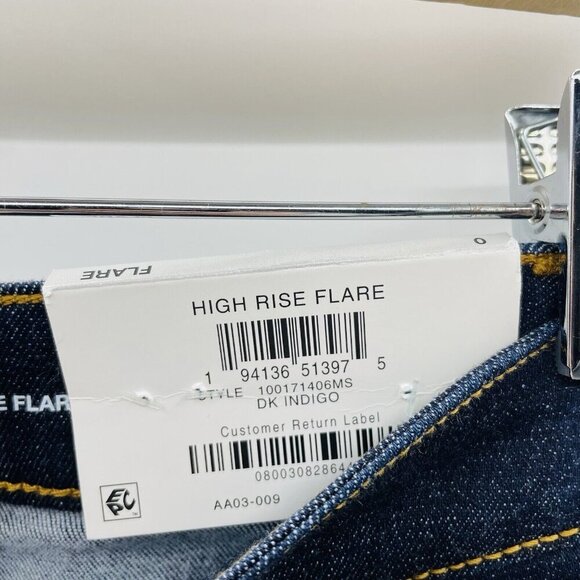 INC International Concepts Womens 0/25 High Rise Flare Leg Jeans in Dark Indigo - Picture 8 of 10